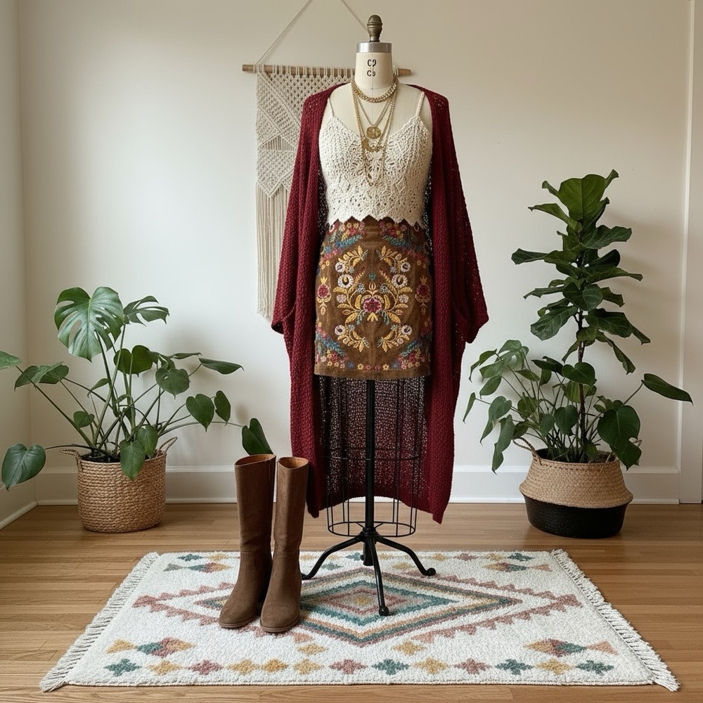 Umgee Brown Velvet Skirt